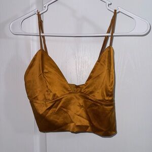 Satin Gold Crop Top